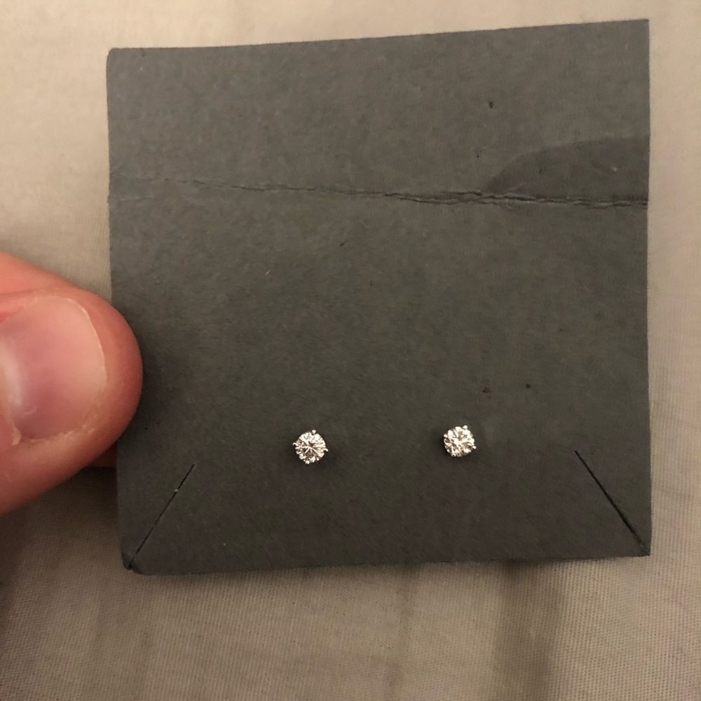 Brilliant Earth diamond 14k white gold earrings